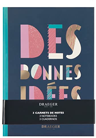 Draeger Paris - set med 3 linjerade A5-anteckningsböcker - bra idéer