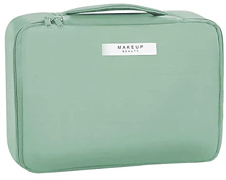 Make-up-Tasche, Make-up-Tasche, Kosmetiktasche, für Frauen und Mädchen, perfekt für Reisen im Freien, grün