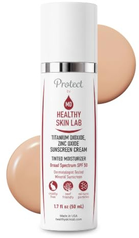 Healthy Skin Lab Protect Tinted Moisturizer SPF 50, Sheer Universal Tint, Lightweight Hydrating Mineral Sunscreen for Face, Hyaluronic Acid, Broad Spectrum Daily SPF, Dermatologist Tested, 1.8 oz