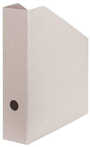 Original Falken Stehsammler Pure Raw. Made in Germany. Grauer Zeitschriftensammler aus unbehandeltem Karton für DIN A4/C4 7,5 cm breit genietet, Öko Stehsammler, Griffloch, FSC