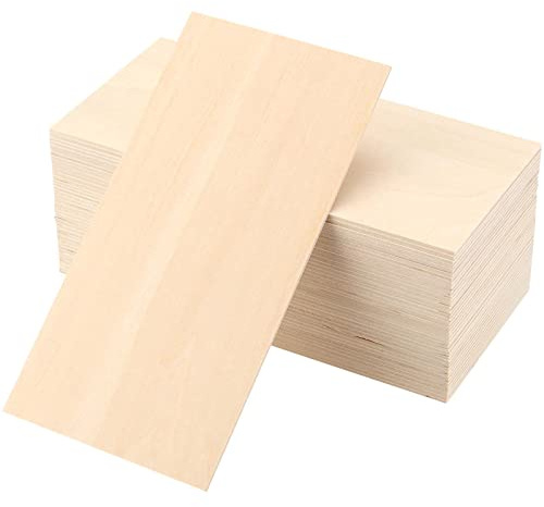 JEUIHAU 40 fogli di legno di tiglio, 100 x 200 x 2 mm, non finiti per hobby fai da te, modello, pittura e curvatura