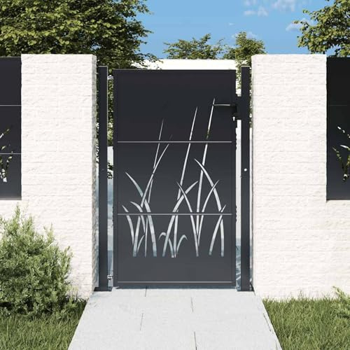 Tidyard Garden Gate Anthracite Galvanized Steel Powder Coated Easy to Assemble Security Lockable Model153169