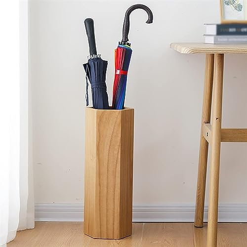 RUVOO Porte parapluie Porte-Parapluie Intérieur, Rangement Grain de Bois Naturel