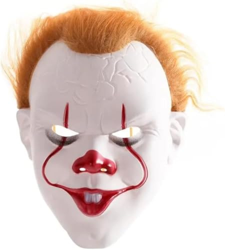 Killer Clown Mask Eller Mascara It Halloween Cool Caret Som Kostymtillbehör Realistisk Skräck Mördare