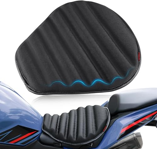 SKYJDM Gewelltes Motorrad-Sitzkissen, große 3D-Wabenstruktur, Druckentlastung & atmungsaktives Motorrad-TPE-Gel-Sitzpolster für lange Fahrten