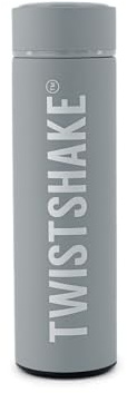 Twistshake Heiß- oder Kaltisolierflasche – 420 ml | Edelstahl-Wasserflasche mit Doppelschicht-Vakuum | Isolierung bis zu 10 Stunden | BPA-freie isolierte Thermoskanne | Grau