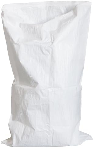 SKIR'CO (5 Stück) weiße PP-Gewebesäcke 70 x 120 cm, Polypropylen-Beutel mit Polyethylen-Auskleidung, Bauschutt, Müllentsorgungssäcke