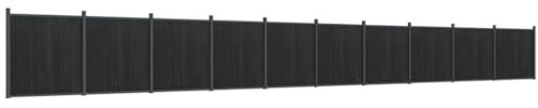 vidaXL Zaunelement, Gartenzaun mit Aluminiumpfosten Bodenplatte, Sichtschutzzaun für Garten Terrasse, Lamellenzaun Windschutzzaun, Grau WPC
