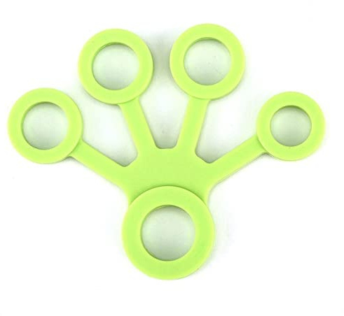 CHDWEY Grifftrainer 1 stücke Silikon Hand Expander Finger Hand Griff Finger Training Bahre Trainer Festigkeit Widerstand Bands Handgelenk Übung Fitness(Green)