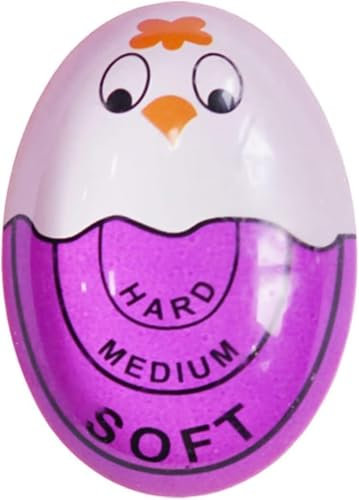 Purple Kitchen Timer Practical Reminder Color Changing Egg Timer Soft Hard Boiled Egg Timer That Changes Color When Eggs are Ready