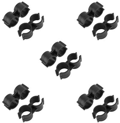 UTwaySteelPro 10pcs PVC Double Plastic Pipe Clamps, H-Type, Black
