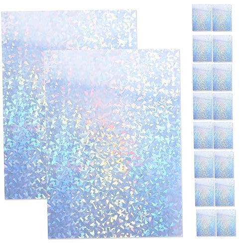 LALAFINA 20blätter Glanzhaftes Bedruckbares Aufkleberpapier Bögen Selbstklebendes Holografisches Papier Für Tinten Und Kopierdruck Vielseitig Einsetzbar Für Zuhause Büro Und Schule