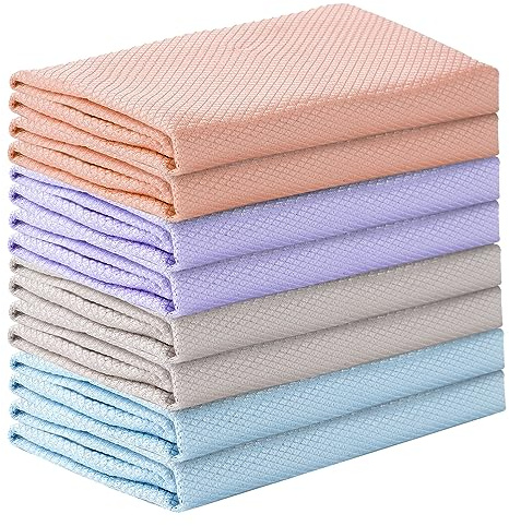 Mafeigu Microfiber Fish Scale Cloths,8 Pcs 4 Colors Multifunctional Reusable Cleaning Cloths,Lint Free Streak Free Washable Cloth Duster,For Home,Kitchen,Car,Windows,Glass,Stainless Steel 40 x 30 cm