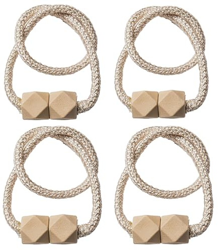 Embrasses de Rideaux Magnétiques, Qiwenr 4 Pièces Embrasses Magnétiques Pour Rideaux, Attaches Magnétiques, Rideaux Embrasse, Pour Rideaux Aimanté Pour Décoration de Salon, Bureau et Chambre à Coucher