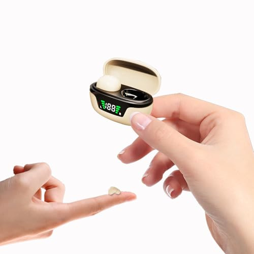 Mini auricolari invisibili senza fili, Bluetooth, impermeabili, auricolari invisibili per orecchie piccole, auricolari wireless ENC con cancellazione del rumore, Bluetooth per iPhone e Android