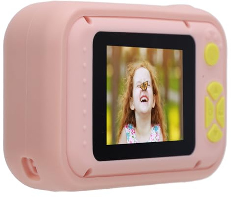 Tonysa Barnkamera HD -skärm MP3 -spelare med Utbildningsspel, ABS & Silikonmaterial, Lång Batteritid, Typ C laddning, 40MP 1080p, Present för Barn (Rosett)