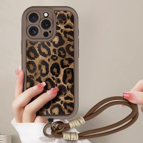 AICISINGN Handyhülle für iPhone 11 Pro Max Hülle mit Armband Schnur, Handykette Schutzhülle mit Aesthetic Leopard Muster mit Kordel zum Umhängen Cover Case für iPhone 11 Pro Max, 03