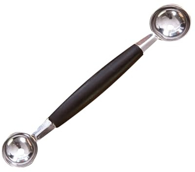 2PCS Melon Baller Scoop, Double Sided Fruit Melon Baller Spoon, Fruit Scoop Stainless Steel Multi Purpose Portable Melons Ballers Ice Cream Ballers for Picnic Gathering