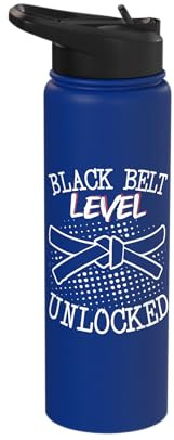 Black Belt Level Unlocked Stainless Steel Insulated Water Bottle