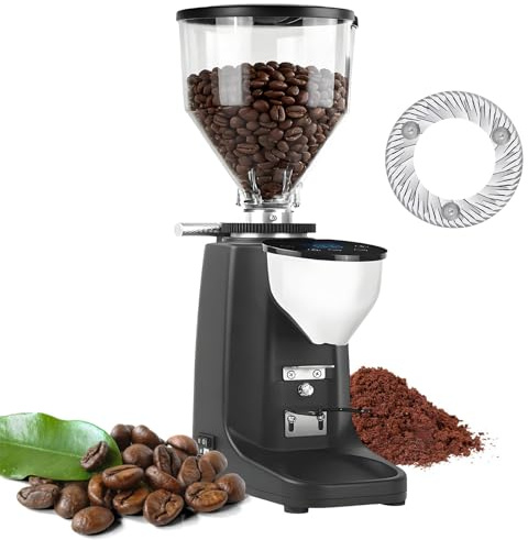 Electric Coffee Grinder with 60mm Flat Burr, 19 Grind Settings, 500g Hopper, LED Touchscreen for Espresso, Drip, and French Press