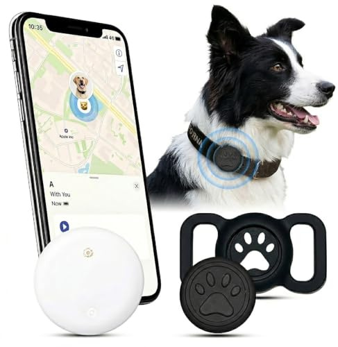 Cat Tracker, GPS Tracker for Cats and Dogs(Only ISO), No Monthly Fees | Works with Find My App, Waterproof Pet Finder Device with Protective Case, Real-Time Location Tracking, White, No Collar