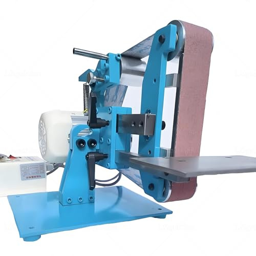 Lijadora de banda 915 de alta resistencia con motor sin escobillas, amoladora de mesa, máquina de lijado profesional para metal madera y bricolaje, incluye 5 correas de lijado y banco de trabajo