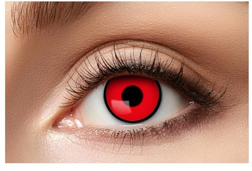 Eyecatcher 84063141-640 - Farbige Kontaktlinsen, 1 Paar, für 12 Monate, Rot, Karneval, Fasching, Halloween