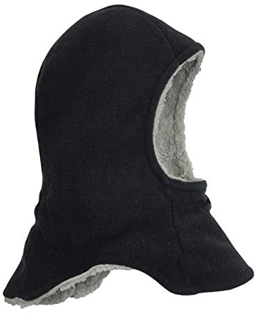 N'Ice Caps Kids Sherpa Lined Fleece Balaclava Face Mask Winter Neck Gaiter for Boys and Girls (4-7yrs, Black Balaclava Crusader)