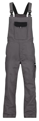 DASSY® Calais Zweifarbige Arbeitslatzhose - Größe 64 - ZEMENTGRAU/SCHWARZ