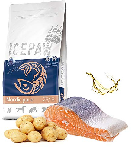 ICEPAW I High Premium I Trockenfutter Nordic Pure 2 kg I getreidefrei I Lachs und Kartoffeln I Für futtersensible Hunde