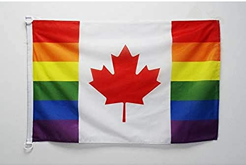 AZ FLAG Bandiera Navale Canada Gay 45x30cm - Bandiera Maritima Canadese Arcobaleno 30 x 45 cm speciale Nautismo, Padiglione Nautico