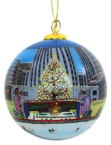 City-Souvenirs NYC Rockefeller Center julprydnad 7,5 cm glasboll New York City julprydnad