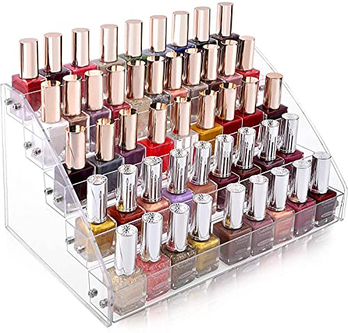 GOTOTOP Acryl Nagellack Regal, Transparenter Kosmetik Organizer, 5 Schichten Make-up Präsentationsständer für Schrank