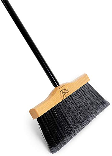 Fuller Brush 12-Inch Maple Wood Broom with 2 Piece Black Steel Threaded Handle for Indoor and Outdoor Cleaning on Hard Floors, Tile, Concrete, and Garage Surfaces