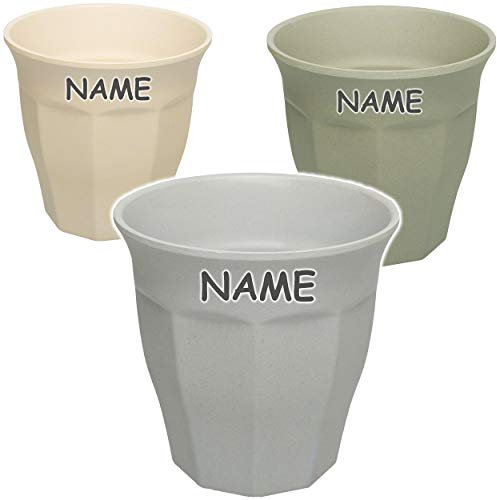 alles-meine.de GmbH Kunststoff Trinkbecher/Becher - Waffeloptik - Farbmix/bunt - inkl. Name - 280 ml - BPA frei - aus Kunststofffasern - Tasse - Zahnputzbecher/Malbecher ..