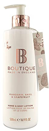 Boutique Mandarin, Basil & Grapefruit Hand & Body Lotion, Hydrates and Nourishes Skin, Leaves Skin Soft and Supple 500ml