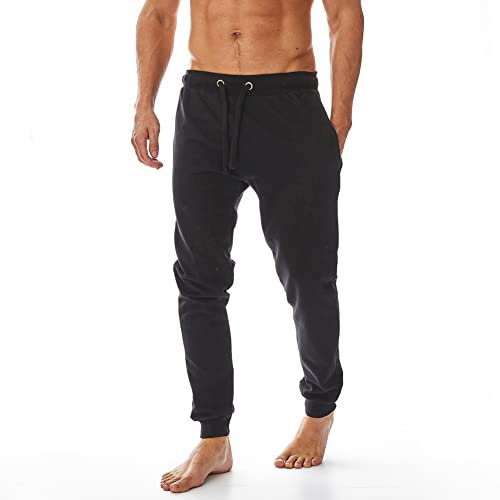 Iron Mountain IMPNT206 herr Reclaimed YarnEco vänlig anti-pil flexibel bekväm Jog sweat pants byxor, svart, 2X-Large