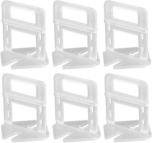 100 Stück Fliesenverlegehilfe Zuglaschen 1 bis 3 mm Fliesen Nivelliersystem DIY Fliesen Nivellier Abstandshalter plus 100 Stück wiederverwendbare Keile