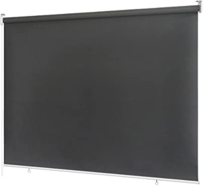 Ventanara® Außenrollo 100% Blickdicht Rollo Senkrechtmarkise Balkonrollo Sichtschutz Rollo Beschattung (140 x 140 cm, Anthrazit)