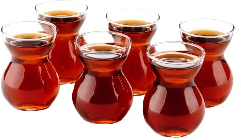 GOSOYO Vasos de Té Turco (6 piezas), Tazas de Té Arabe Persa y Vasos de Degustación de Whisky (145 ml/5oz)