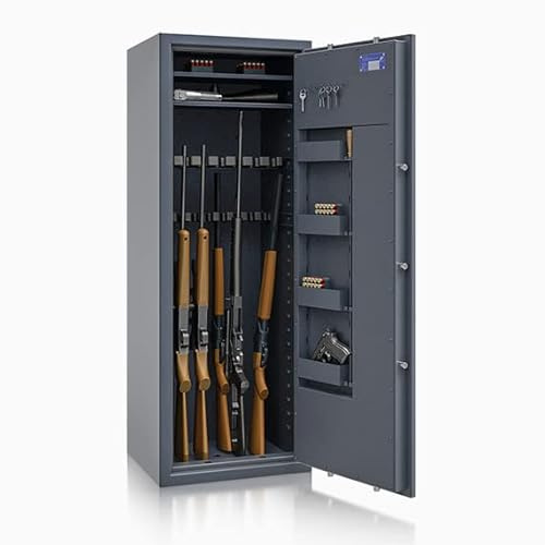 Waffenschrank Klasse 1 EN 1143-1 für 16 Langwaffen, Kurzwaffen & Munition | 1500x550x450mm (Elektronikschloss)