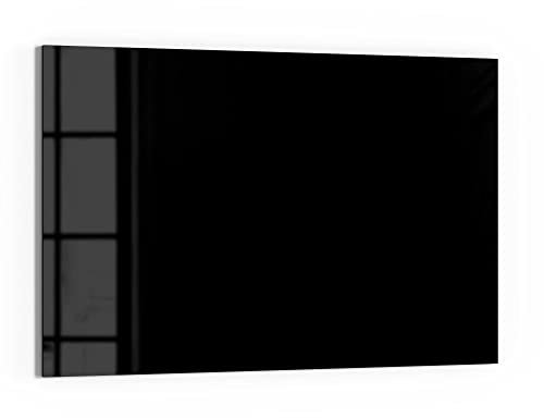 DEQORI Glas-Magnettafel | 90x60 cm groß | Unifarben - Schwarz | Memo-Board aus Glas | Magnetboard inkl. Magnete, Stift & Tuch für Küche & Büro | Tafel magnetisch & beschreibbar