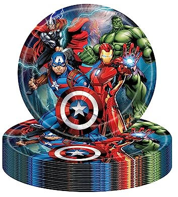 COSORO Vaisselle de fête super héros (assiettes de 22,9 cm)