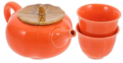 UPKOCH 1 Juego Juego De Té De Cerámica De Caqui Tetera China De Ceramica Teteras De Porcelana Teteras Antiguas Taza De Té Tetera De Cerámica Kit De Viaje Antiguo Tetera Pequeña Haz Te