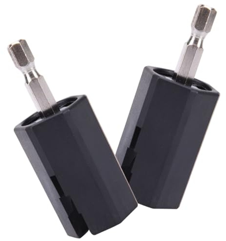 Elektrische Gitarrensaitenaufwickler Bohreraufsatz Schwarz | Kunststoff und Metall, Ergonomische Form, Langlebig und Formstabil, für 2 Stück