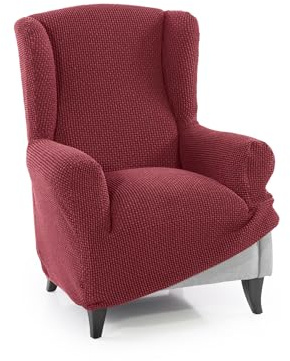 FAVERTI® Super elastischer Bezug für Ohrensessel, 1-Sitzer, 70 bis 100 cm, Modell Novelle, Dunkles Fuchsia, hochwertiger Schutz aus Jacquard-Stoff und Baumwollgefühl, Ohrensesselschutz