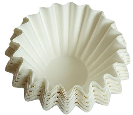 BORDSTRACT 100 Pièces Papier Filtre à Café, Filtres à Café Panier Blanc, Passoire à Café Jetable De Forme Ronde De 185 Mm Pour Boissons à la Maison