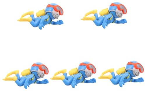 BESPORTBLE 5stücke Cartoon Taucher Figur Für Aquarien Lustiges Deko Ornament Schwimmender Diver Aus Strapazierfähigem Material Realistisches Mikrolandschaft-Accessoire Für Fischbecken Und