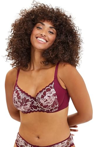 Sans Complexe Women's Capucine_79aak28 Bra, Rhododendron Red and Powder Pink, 34DD