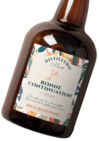 4 Étiquettes autocollantes à personnaliser pour bouteille de Rhum de 70 cl - anniversaire - fête - cadeau -annonce - format 9 x 10,5 cm